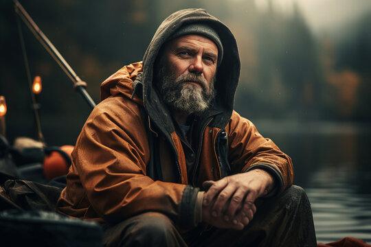 Sport fishing man hobby photo made with generative AI