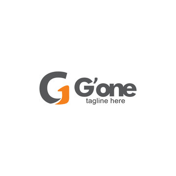 letter G logo with number symbol 1. G'one logo template for business, trademark, application, etc.