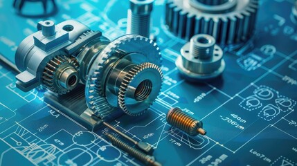 Detailed view of interlocking metallic gears in motion, showcasing the complexity and precision of mechanical engineering and machinery