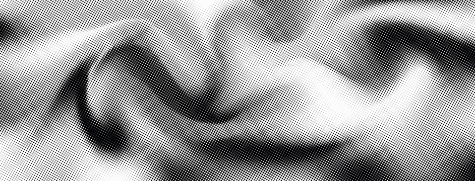 Retro poster with a dot gradient background, grunge texture, and comic noise effect. Pixelated grain, vintage bitmap pattern, and halftone design. Vector