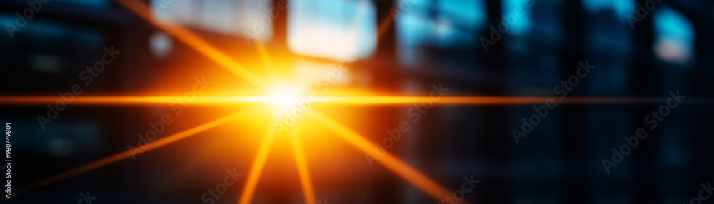 Wall mural a bright light is shining through a window, casting a warm glow on the room. the light is focused on