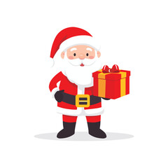 Cute Santa Claus with gift box vector illustration