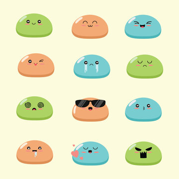 Cute mochi character expression or emoji