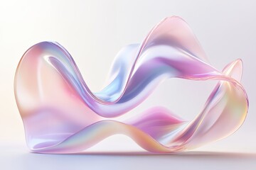 A translucent, flowing sculpture with pastel colors, evoking fluidity and elegance.
