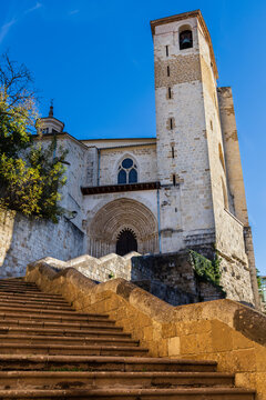 A staircase to the San Pedro de la R&uacute;a church. Estella, Navarra, Spain.