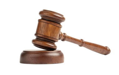 Gavel isolated on white or transparent background