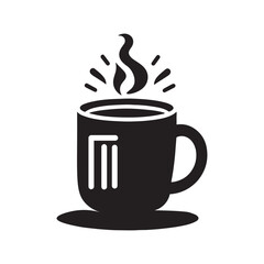 A Mug silhouette vector illustration isolated on white background.