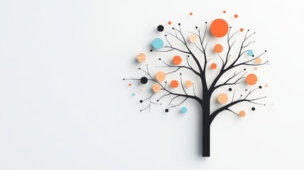 A graphic representation of a knowledge tree, with branches representing different topics and subtopics discussed on an online forum, highlighting the growth of knowledge.