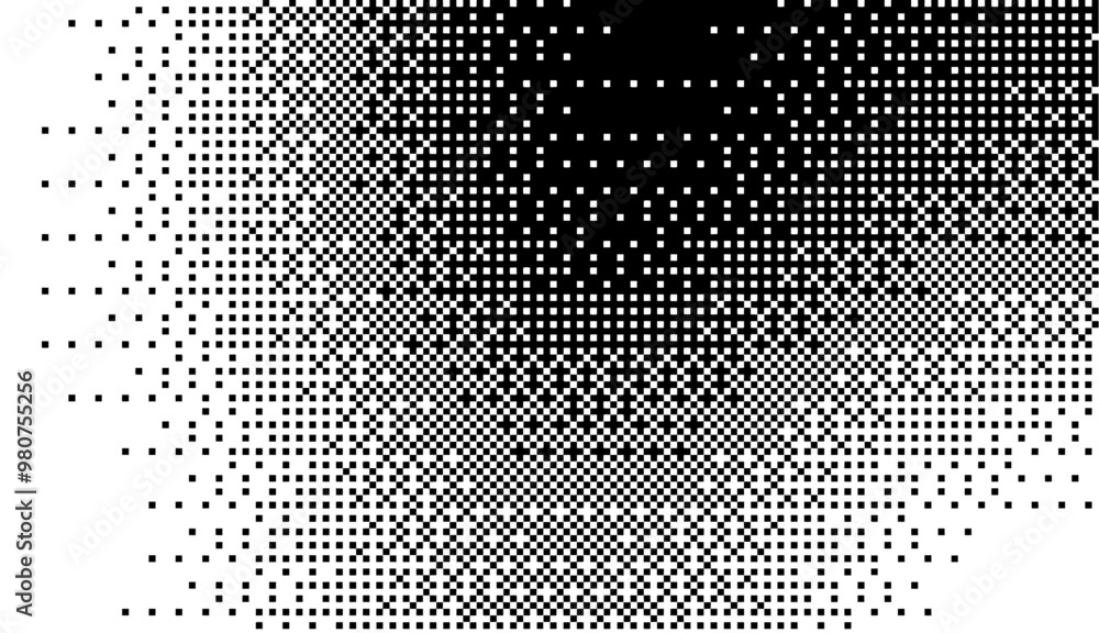 Poster halftone faded gradient spotted texture. grunge halftone grid background. retro pixelated bitmap bac