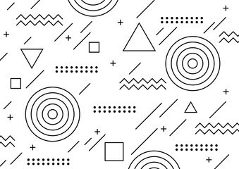 様々な図形の抽象的幾何学模様の背景