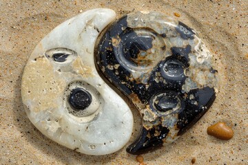 Japanese Zen garden symbolizes balance between good and evil.