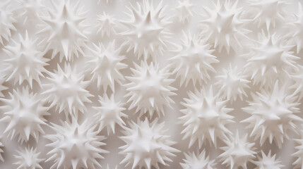 Fototapeta premium Unique white 3d wall, pointy shapes, AI generated