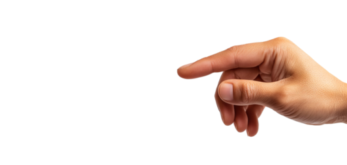 A close-up of a human hand pointing, symbolizing direction, communication, and interaction in various contexts.
