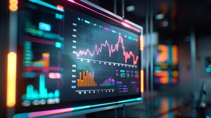 Fototapeta premium Stock Market Data on a Computer Screen