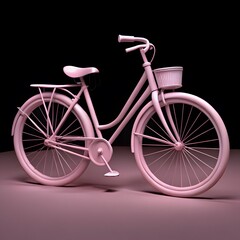 pink bicycle isolated on white.  generative ai