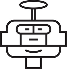 Robot Head Line Avatar