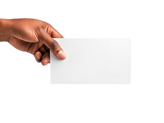 Fototapeta premium A hand holding a blank card, ideal for mockups or templates. Perfect for presentations and creative projects.