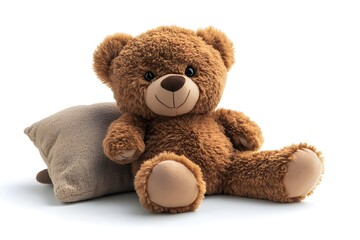 Obraz premium a teddy bear next to a pillow