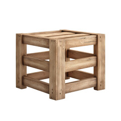 A rustic wooden stool, perfect for adding a touch of farmhouse charm to any space with its unique design and natural finish.
