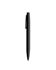 A sleek black pen viewed from the side, perfect for writing or signing documents, showcasing elegance and simplicity.