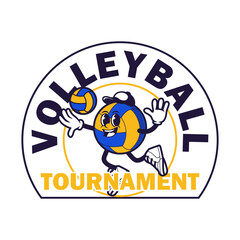 Volleyball Event Mascot – Cartoon Ball Ready for Tournament