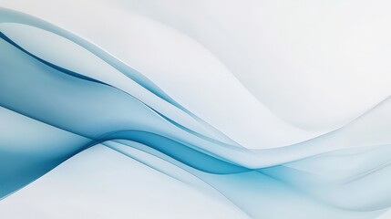 Abstract blue waves flowing gracefully over a light backdrop, creating a calming and tranquil visual effect.