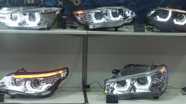 Laser headlights at an exhibition in Asia