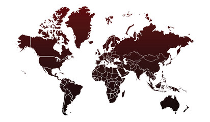 World map modern colors vector, isolated on white background.Travel worldwide, map silhouette, backdrop, earth geography, political,reports,city, infographic, political, concept, outline.