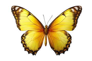 Obraz premium Yellow butterfly on transparent background