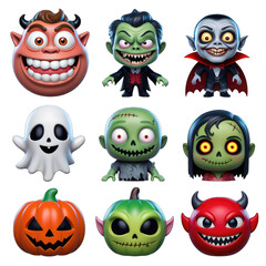 Fototapeta premium Halloween Cartoon Set 