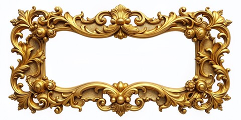 Elegant golden ornate frame with subtle texture and intricate designs, perfect for showcasing luxurious products, artworks, or ambiance in high-end presentations.