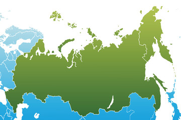 Map of Russia modern colors vector, isolated on white background.Travel worldwide, map silhouette, backdrop, earth geography, political,reports,city, infographic, political, concept, outline.