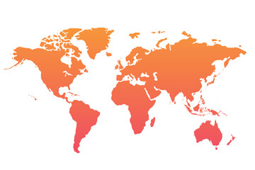 World map modern colors vector, isolated on white background.Travel worldwide, map silhouette, backdrop, earth geography, political,reports,city, infographic, political, concept, outline.