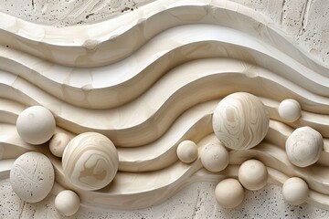 Zen sand garden meditation with stones for relaxation and balance.