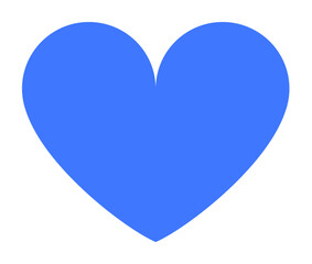 Solid bright blue heart shape in simple vector design. Ideal for love, compassion, relationships, romance, and Valentine s Day themes. Minimalistic and clean style.