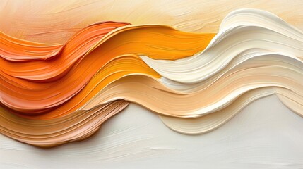 Obraz premium Warmth of autumn captured in chaotic brushstrokes of gold, brown, and orange across the canvas.