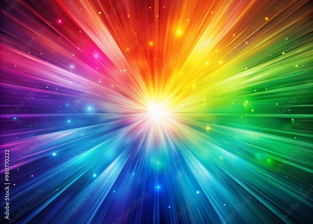 Poster vibrant abstract background featuring a stunning gradient rainbow of colors, with soft blends and su