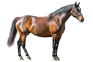 Obraz premium Shiny horse illuminated by the sun on a transparent background