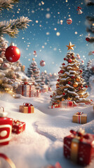 christmas tree with gifts