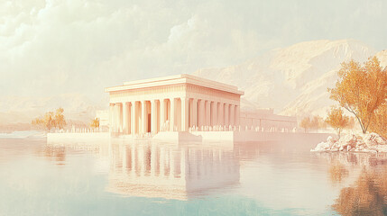 biblical-era temple by the River Jordan, connecting to significant religious events