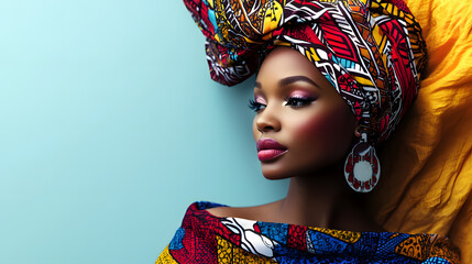 Stylized illustration of South African woman with intricate patterns.