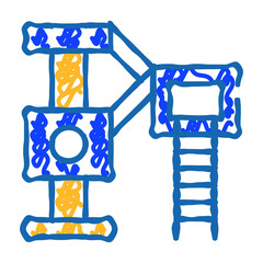 playground for cat doodle icon sketch vector. playground for cat sign. isolated symbol illustration