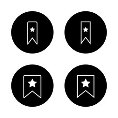 Bookmark favorite line icon set on black circle