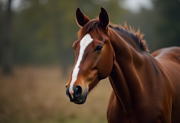 Portrait of a Chestnut Horse