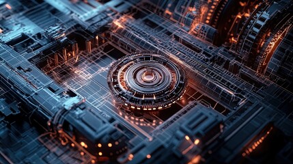 Futuristic Abstract Technology Design with Intricate Details