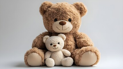 Obraz premium a couple of teddy bears sitting together
