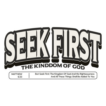  seek first the kingdom of god typography design template