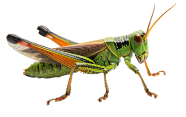 Grasshopper isolated on white or transparent background