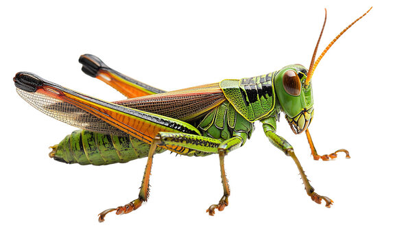 Grasshopper isolated on white or transparent background