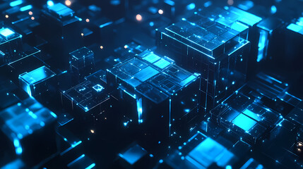 Obraz premium Cubes in a virtual network
